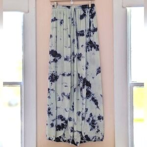 Raviya Blue Long Flowy Boho Tie Dyed Maxi Skirt Elastic Tie Waist Small